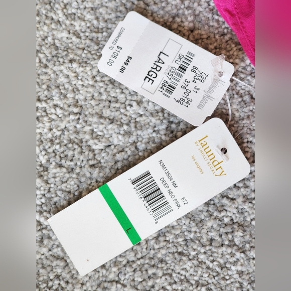 NWT Laundry By Shelli Segal Deep Neo Pink One Shoulder Blouse Top - Picture 6 of 7